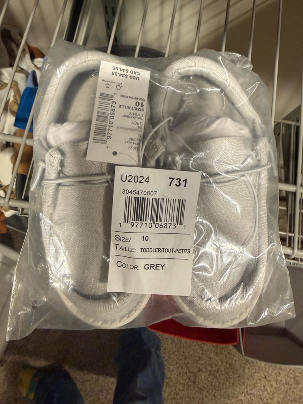 The Children’s Place infant Casual Slip-On Shoe in Light Gray NWT - Picture 3 of 4